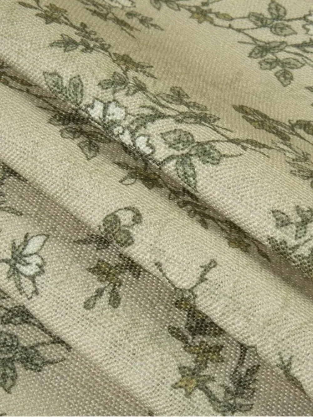 Curtains Pinch Pleat Cafe by TWOPAGES floral vintage linen 52W x 45L 2 panels
